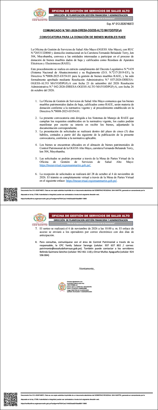 Comunicado